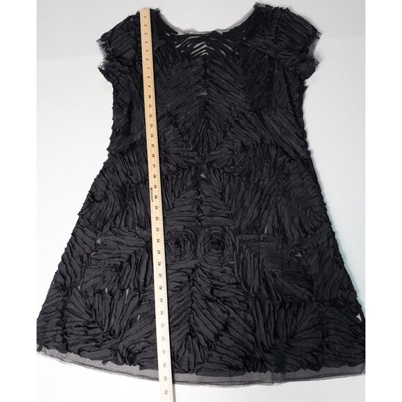 Mesh Ribbon Trim Sheer Mini Dress Medium Large Gothic Whimsigoth Fairy Grunge - Picture 5 of 16